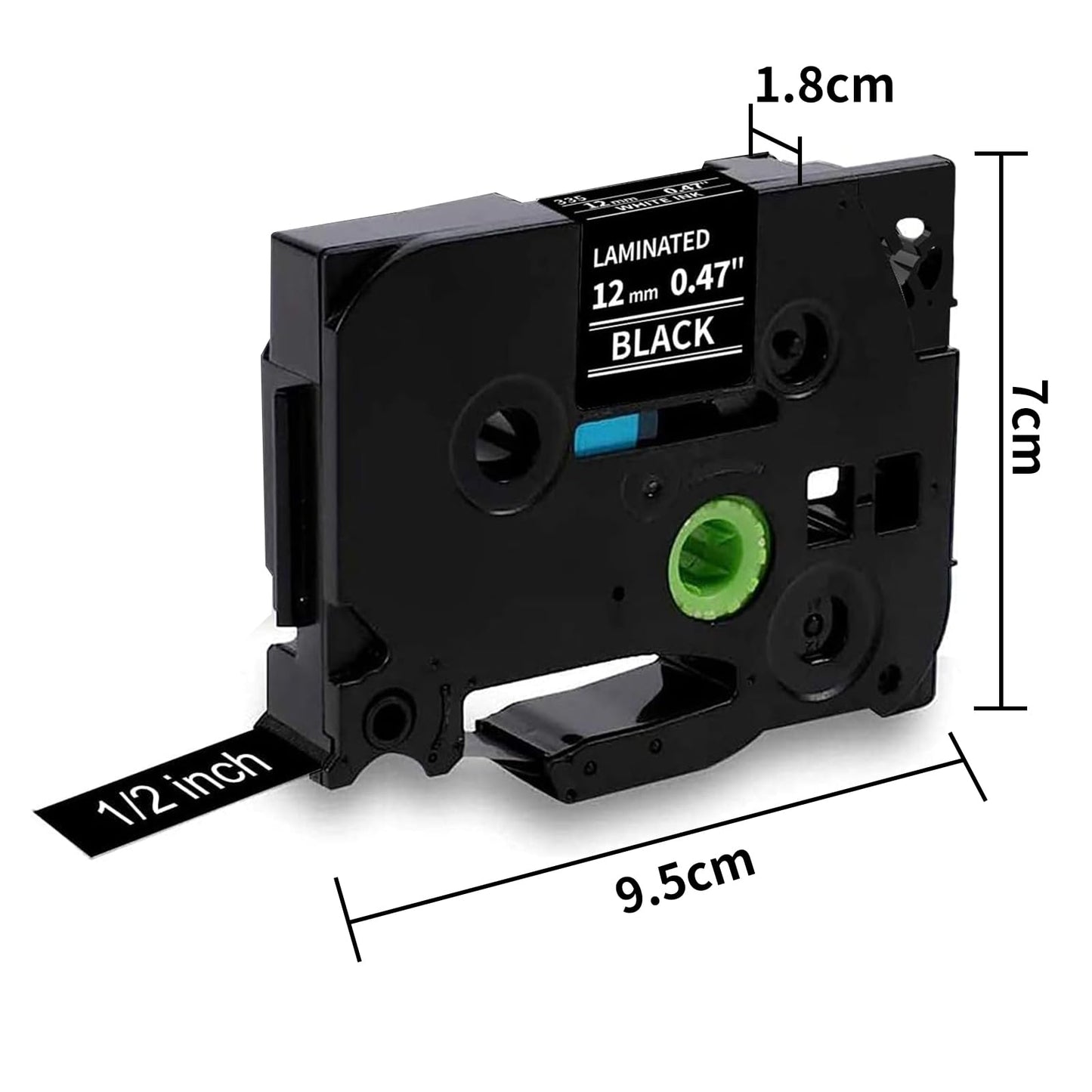 MarkField Compatible Laminated Label Tape Replacement for Brother P Touch TZ TZe-335 for PT-P300BT P300 Cube D210VP H107B H105 H107 H101C H100LB/R 1005 1250 E110 White on Black 12mm x 8m 3 Pack