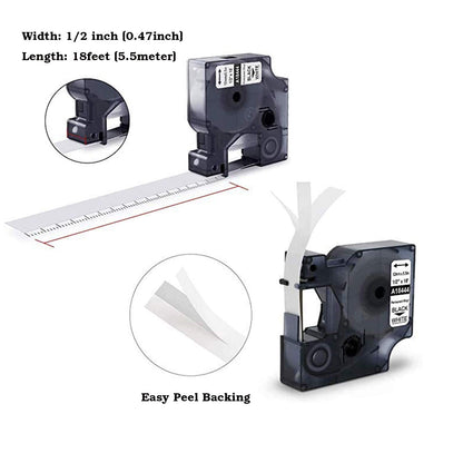 4X MarkField Compatible Label Replacement for Dymo Rhino 18444 White Industrial Vinyl Tape Work for DYMO Rhino 5200, 4200, 6000 Industrial Label Maker, 12mm x 5.5m, 4-Pack