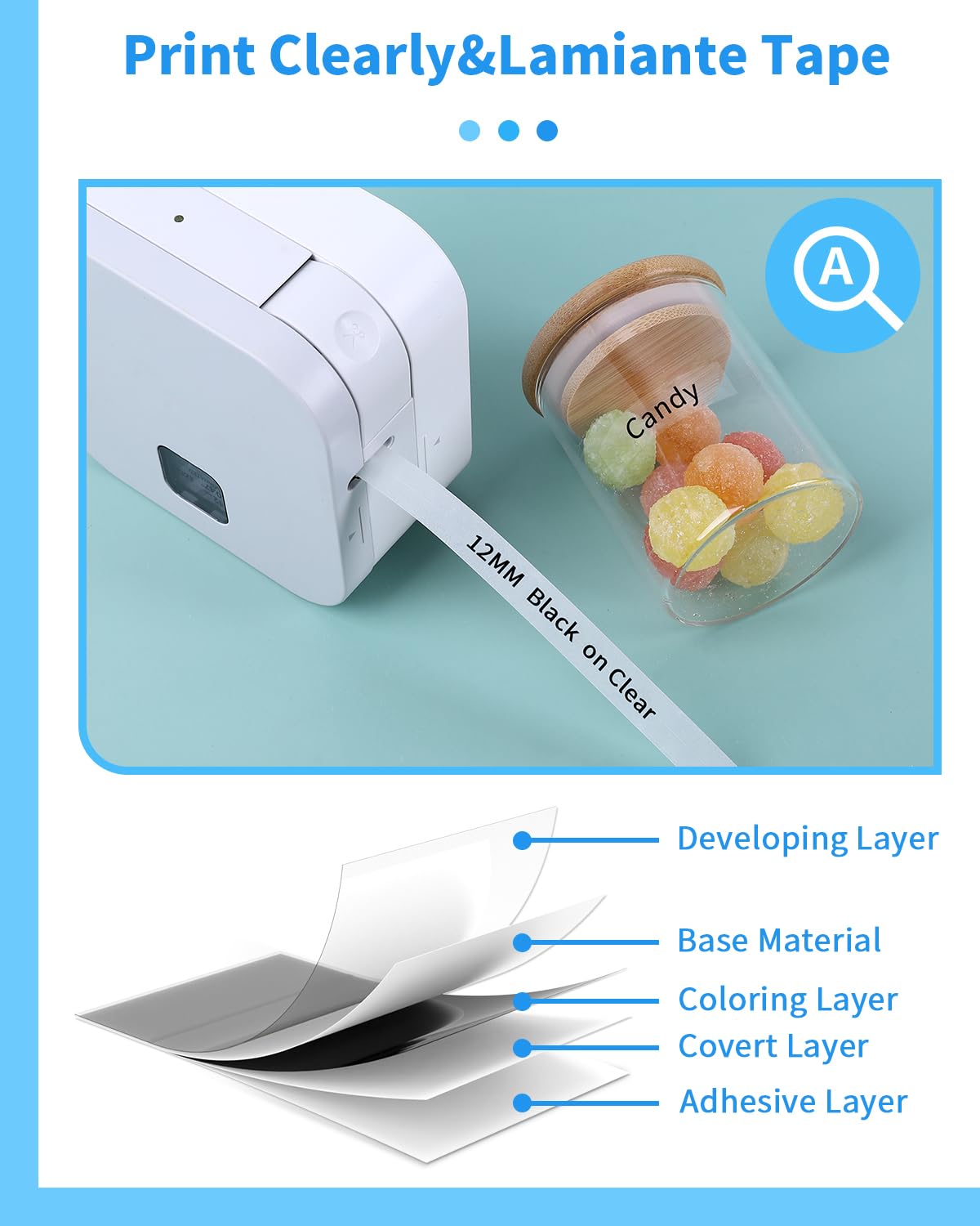 MarkField Compatible Cinta de etiquetas Reemplazo para Brother P-touch TZ TZe-131 Transparente 12mm x 8m, para PT-1005 1080 H105 H101C H100LB/R E100 D200 D400, 3 Pack Clear