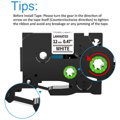 MarkField Compatible Label Tape Replacement for Brother P Touch 12mm x 8m Cassette TZ TZe-231 431 531 631 731 Work for Ptouch PT-1000 1005 1010 H108 H110 H101C H105 H107 D200 E100 5 Pack