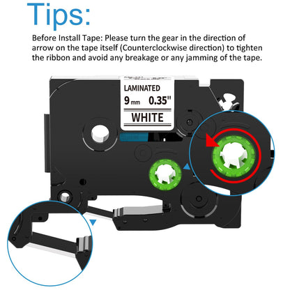 MarkField Compatible Label Tape Replacement for Brother Ptouch TZ TZe-221 Label Maker Tape PT-H105 H101C H100LB/R GL200 PT-1000 1010 D400 D200 E100, Black on White, 0.35in 9mm x 8m, 3 Pack