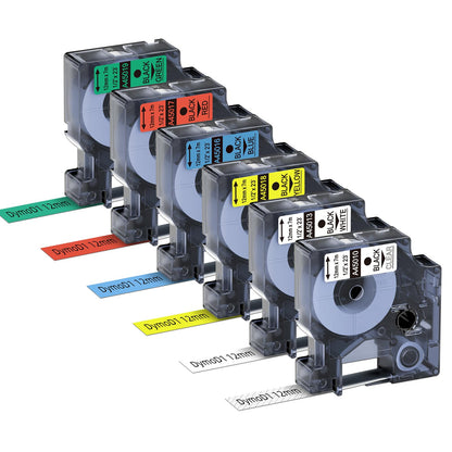 MarkField kompatible Etikettenband als Ersatz für Dymo D1 45013 Schriftband 12mm kompatibel für Dymo Label Manager 160 210D 280 420P 360D 500TS PnP, LabelWriter 450 Duo, schwarz auf weiß