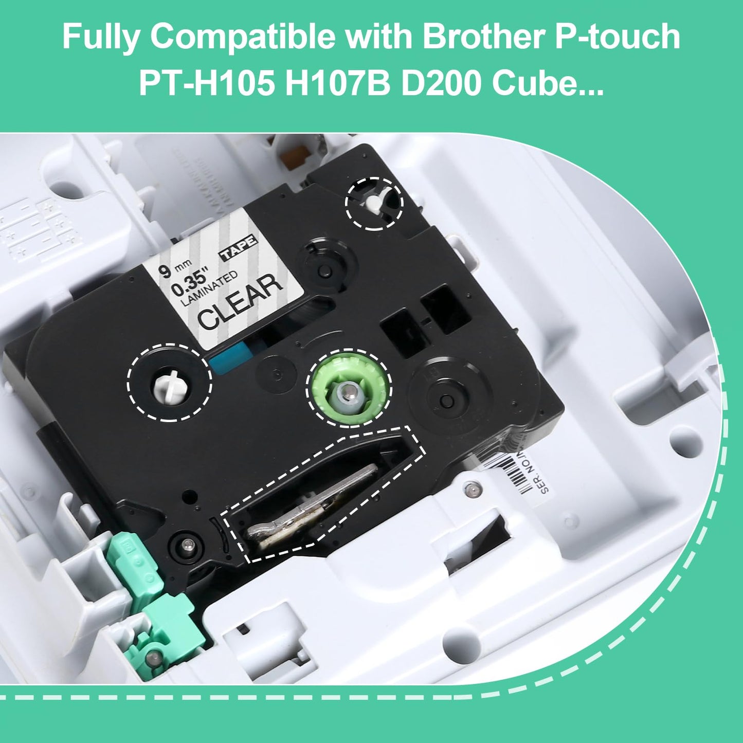 3X MarkField Compatible 9mm Clear Label Replacement for Brother Label Printer Tape Ptouch TZe-121 TZ Transparent 0.35 Laminated for PT-1000 H105 H107 H101C H100LB/R H110 H200 D210 E110 GL-105