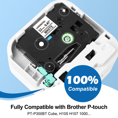 MarkField Compatible Label Tape Replacement for Brother P Touch 12mm x 8m Cassette TZ TZe-231 431 531 631 731 Work for Ptouch PT-1000 1005 1010 H108 H110 H101C H105 H107 D200 E100 5 Pack